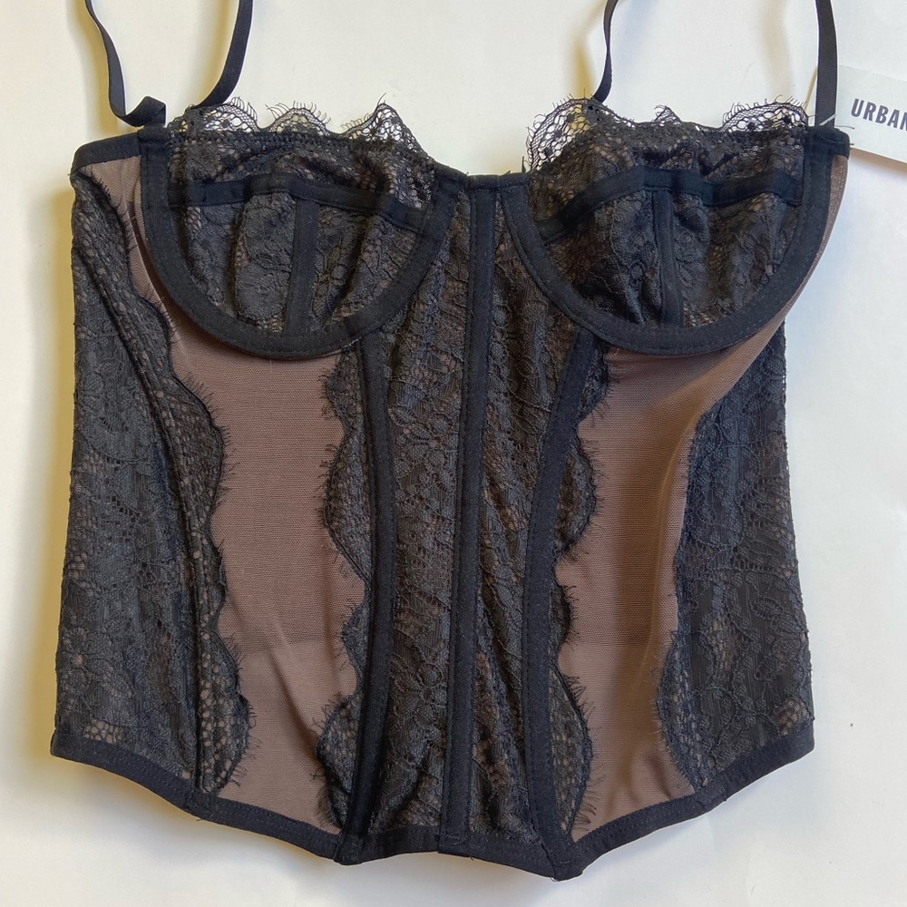 Urban Outfitters Sheer Black Lace Corset